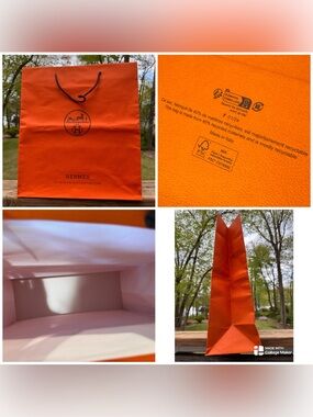 Hermes large Paper Shopping bag Approx 18.5 x 16.5 x 6.5